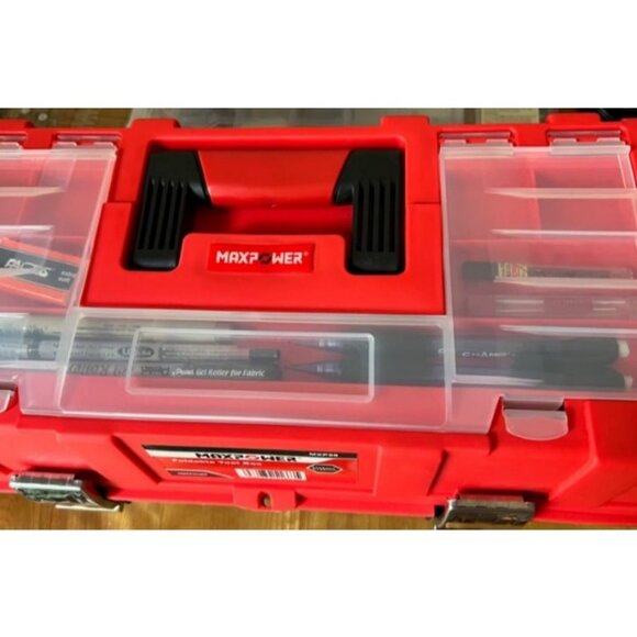 17-Inch Tool Box, Three-Layer Folding Plastic Storage Toolbox - Picture 1 of 3